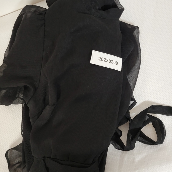 SHEIN Unity Mock-neckKnot Back Sheer Panel...Black Dress Sz Medium - Picture 11 of 11